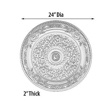 Afd Home Masterpiece Moldings 24 Inch Silver Ceiling Medallion