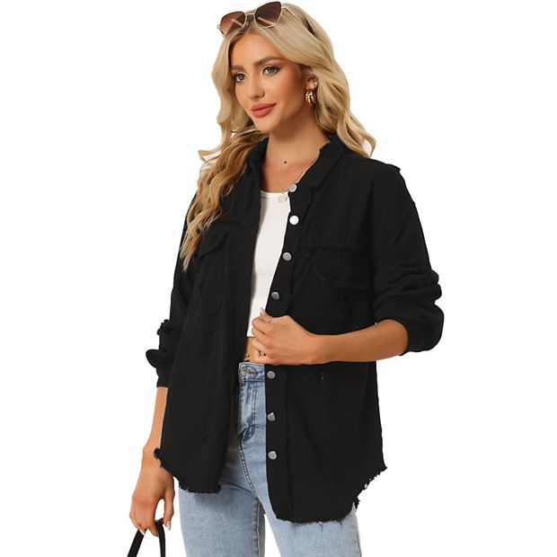 Kohls black denim jacket sale