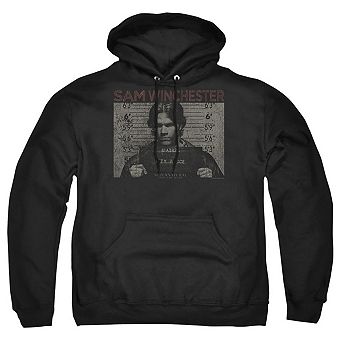 Supernatural Sam Mug Shot Adult Pull Over Hoodie