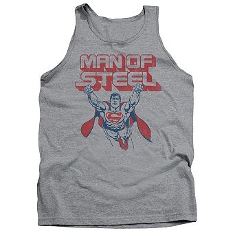 Superman Steel Retro Adult Tank Top