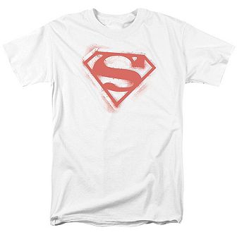 Superman Spray Paint Shield Short Sleeve Adult T-shirt