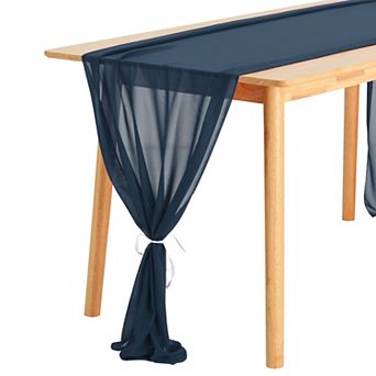 Wedding Party Chiffon Sheer Table Runner 10ft 28 X 120 in 6 pc 28" X 120"