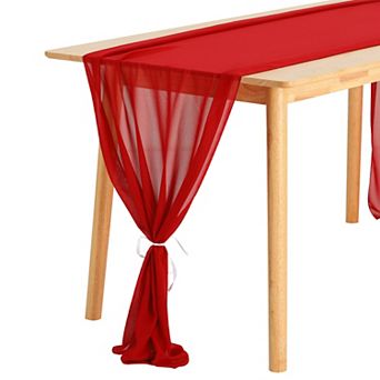 Wedding Party Chiffon Sheer Table Runner 10ft 28 X 120 in 6 pc 28" X 120"