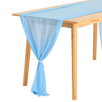 Wedding Party Chiffon Sheer Table Runner 10ft 28 X 120 in 6 pc 28" X 120"
