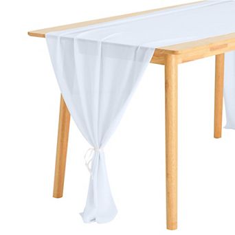 Wedding Party Chiffon Sheer Table Runner 10ft 28 X 120 in 6 pc 28" X 120"