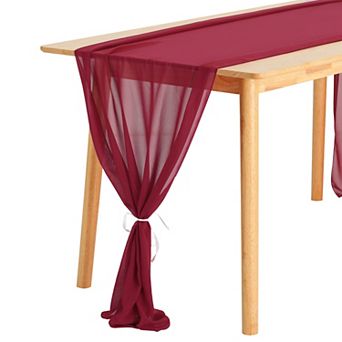 Wedding Party Chiffon Sheer Table Runner 10ft 28 X 120 in 6 pc 28" X 120"