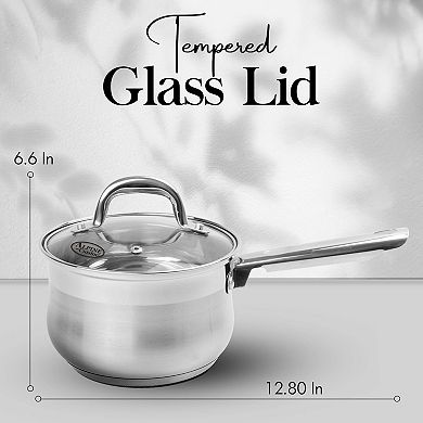 Alpine Cuisine Belly Shape Sauce Pan 2qt Suitable For Home Kitchen Cooking Milk Soup Pasta