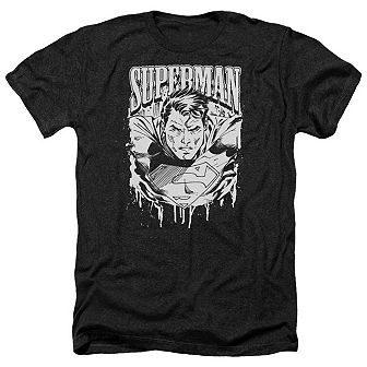 Superman Super Metal Adult Heather T-shirt