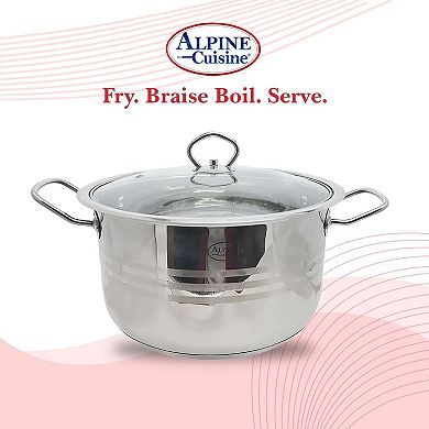 Alpine Cuisine Stainless Steel Dutch Oven With Lid 5 Quart & Easy Cool Handle
