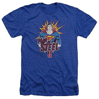 Superman Steel Pop Adult Heather T-shirt