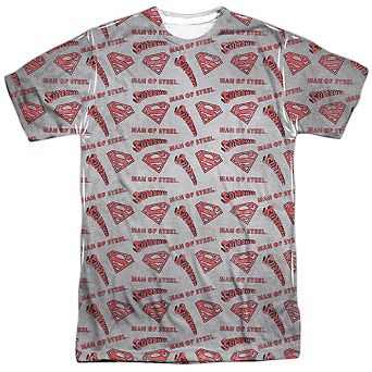Superman Repeat Super Short Sleeve Adult 100% Poly Crew T-shirt