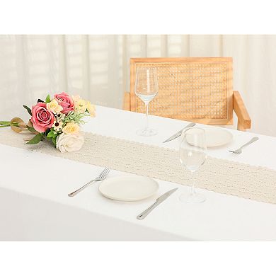 Bedroom Decor Bridal Party Lace Tassels Table Runner 1 Pack 9" X 71"