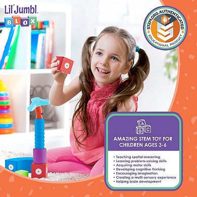 Lil Jumble Blox 35-piece Magnetic Building Blocks Play Set, Foam Magnetic Blocks For Ages 3-6