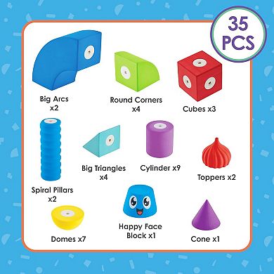 Lil Jumble Blox 35-piece Magnetic Building Blocks Play Set, Foam Magnetic Blocks For Ages 3-6