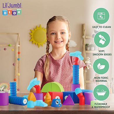 Lil Jumble Blox 35-piece Magnetic Building Blocks Play Set, Foam Magnetic Blocks For Ages 3-6