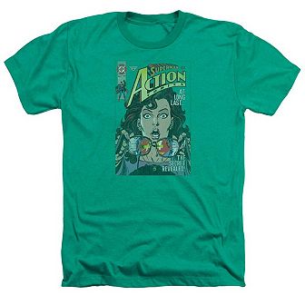 Superman Secret Revealved Adult Heather T-shirt