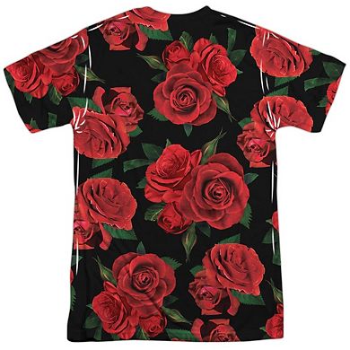 Superman Super Floral Short Sleeve Adult Poly Crew T-shirt