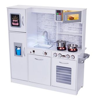 Lil' Jumbl Kids Kitchen Set, Toddlers Pretend Wooden Kitchen Playset