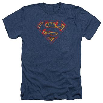 Superman Super Distressed Adult Heather T-shirt