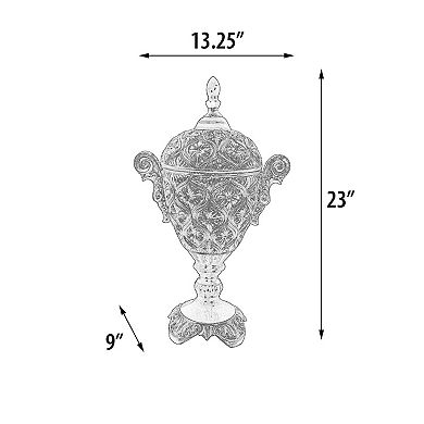 Afd Home Valencia Stately Lidded Urn 23 Inches Tall