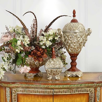 Afd Home Valencia Stately Lidded Urn 23 Inches Tall