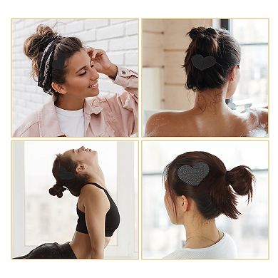 2 Pcs Hair Fixed Pads Heart Shape Magic Paste Fringe Hair Bang Patch Black