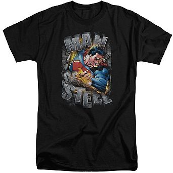 Superman Ripping Steel Short Sleeve Adult Tall T-shirt