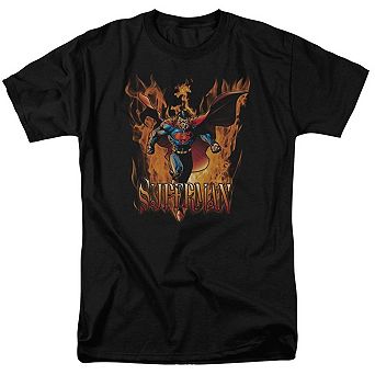 Superman Through The Fire Short Sleeve Adult T-shirt
