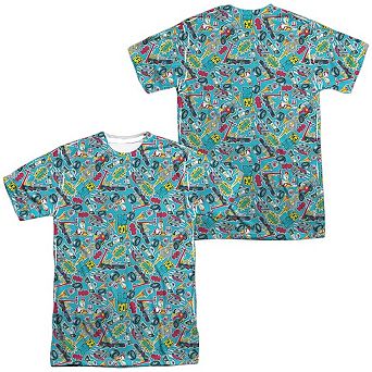 Teen Titans Go Pattern Short Sleeve Adult Poly Crew T-shirt