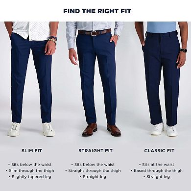  Men's Haggar® Wrinkle Free Performance Khaki Classic Fit Flat Front Pant