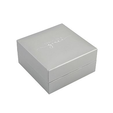 Gratitude & Grace Fine Silver Plated Cubic Zirconia Cross Adjustable Bracelet & Stud Earrings Set