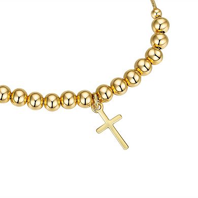 Gratitude & Grace Virgin Mary & Cross Beaded Bolo Bracelet