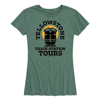 Women's Yellowstone Train Station Tours Graphic Tee