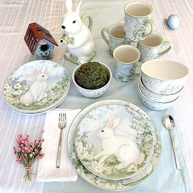 Certified International Easter Morning Set of 4 Dinner Plates