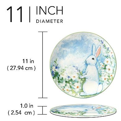 Certified International Easter Morning Set of 4 Dinner Plates