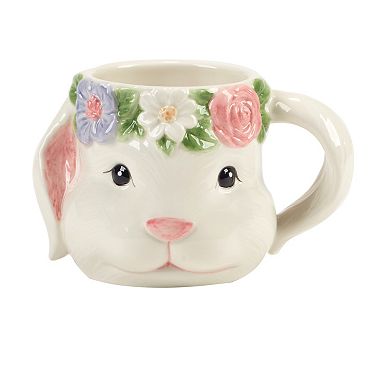 Certified International Easter Morning 3D Set of 4 Bunny Mugs