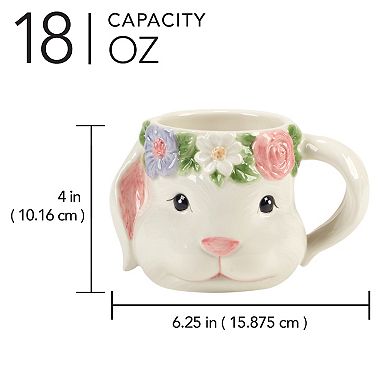 Certified International Easter Morning 3D Set of 4 Bunny Mugs