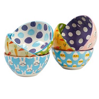 Certified International Easter Pad Print Set of 6 Bowls