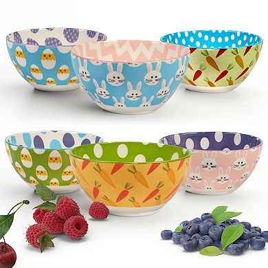 Certified International Easter Pad Print Set of 6 Bowls