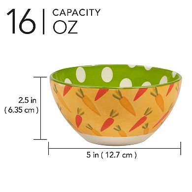 Certified International Easter Pad Print Set of 6 Bowls