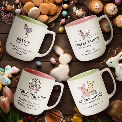Certified International Easter Words Set of 4 Mugs