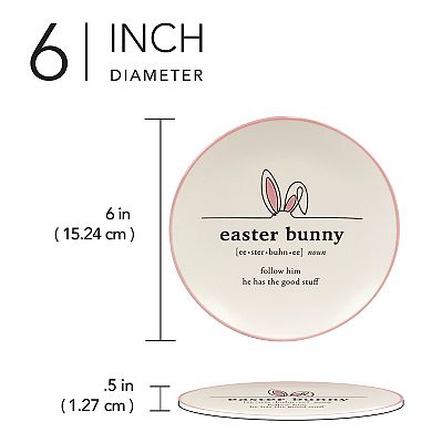 Certified International Easter Words Set of 4 Canape Plates