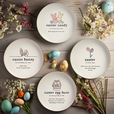 Certified International Easter Words Set of 4 Canape Plates