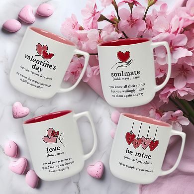 Certified International Valentines Day Set of 4 Mugs