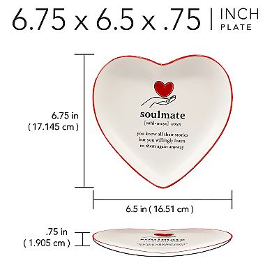 Certified International Valentines Day Set of 4 Heart Shaped Plates