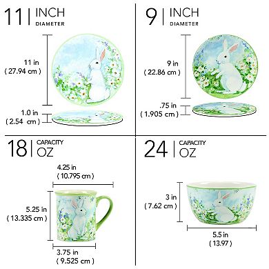 Certified International Easter Morning 16 Piece Dinnerware Set