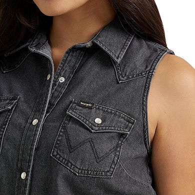 Women's Wrangler Tie Front Sleeveless Shirt