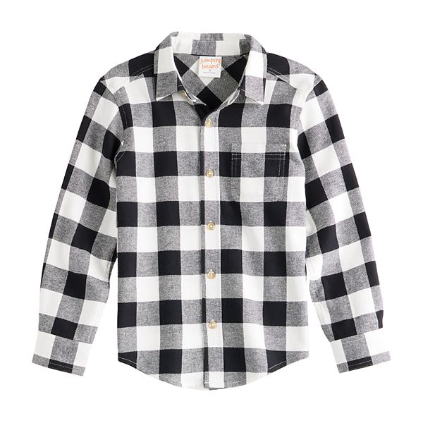 Boys 4-12 Jumping Beans® Flannel Button Down Shirt - Ivory Buffalo (4)