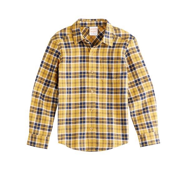 Boys 4-12 Jumping Beans® Flannel Button Down Shirt - Light Bronze (4)