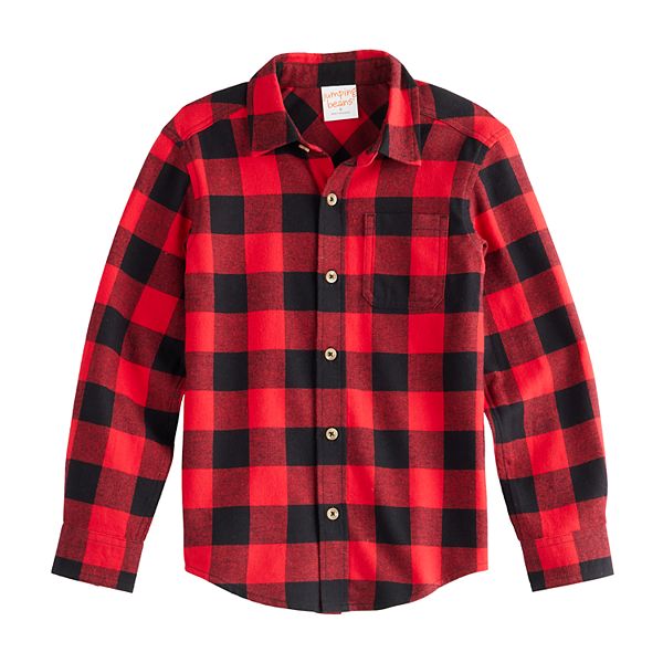 Boys 4-12 Jumping Beans® Flannel Button Down Shirt - Red Buffalo (4)